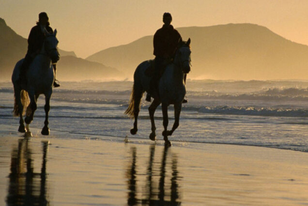 sunset horse riding