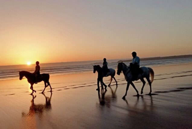 sunset horse riding