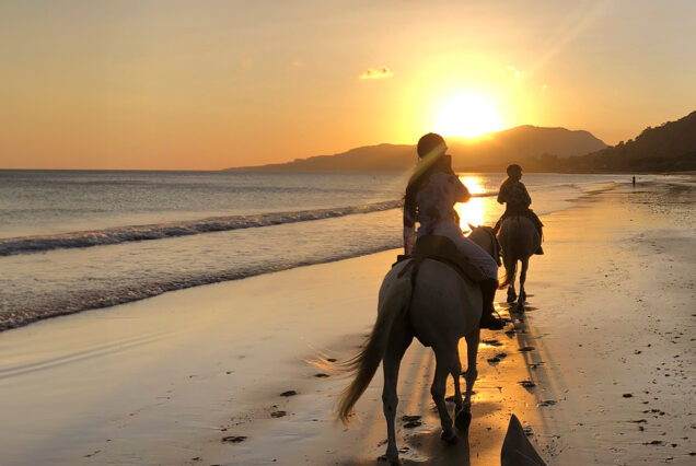 sunset horse riding