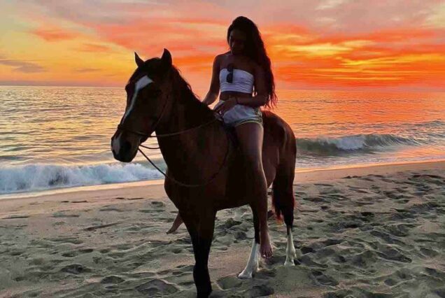 sunset horse riding
