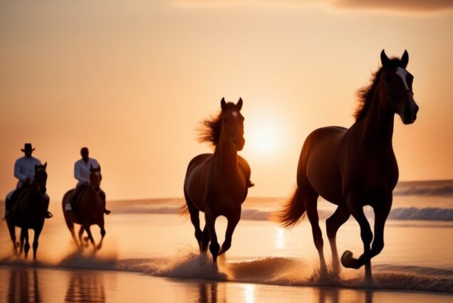 sunset horse riding